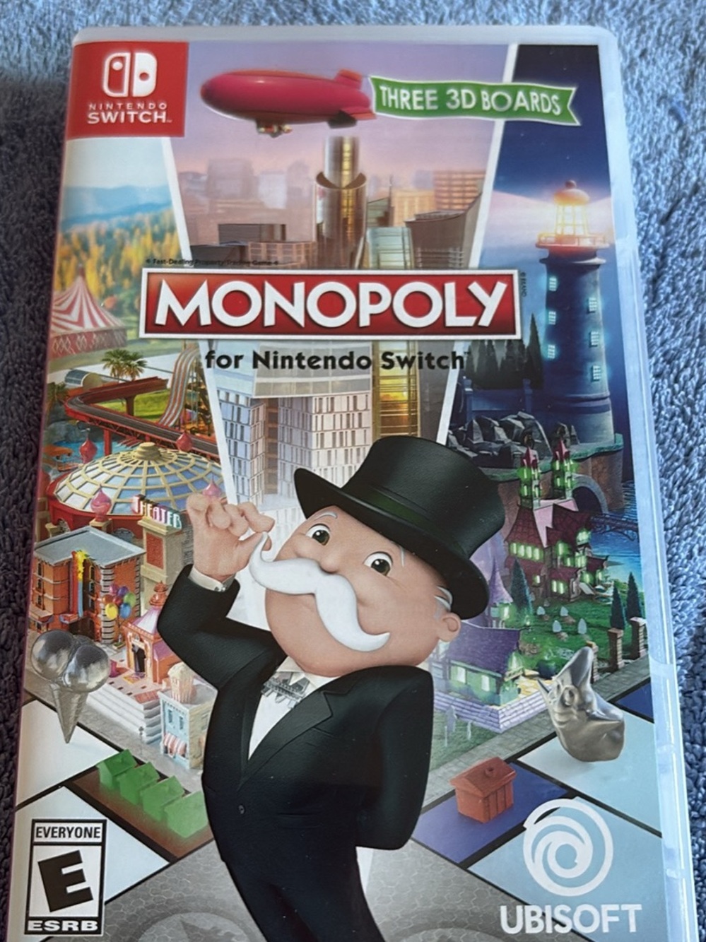 Hasbro Monopoly Nintendo Switch Cover Art (White, Black, Red, Blue)